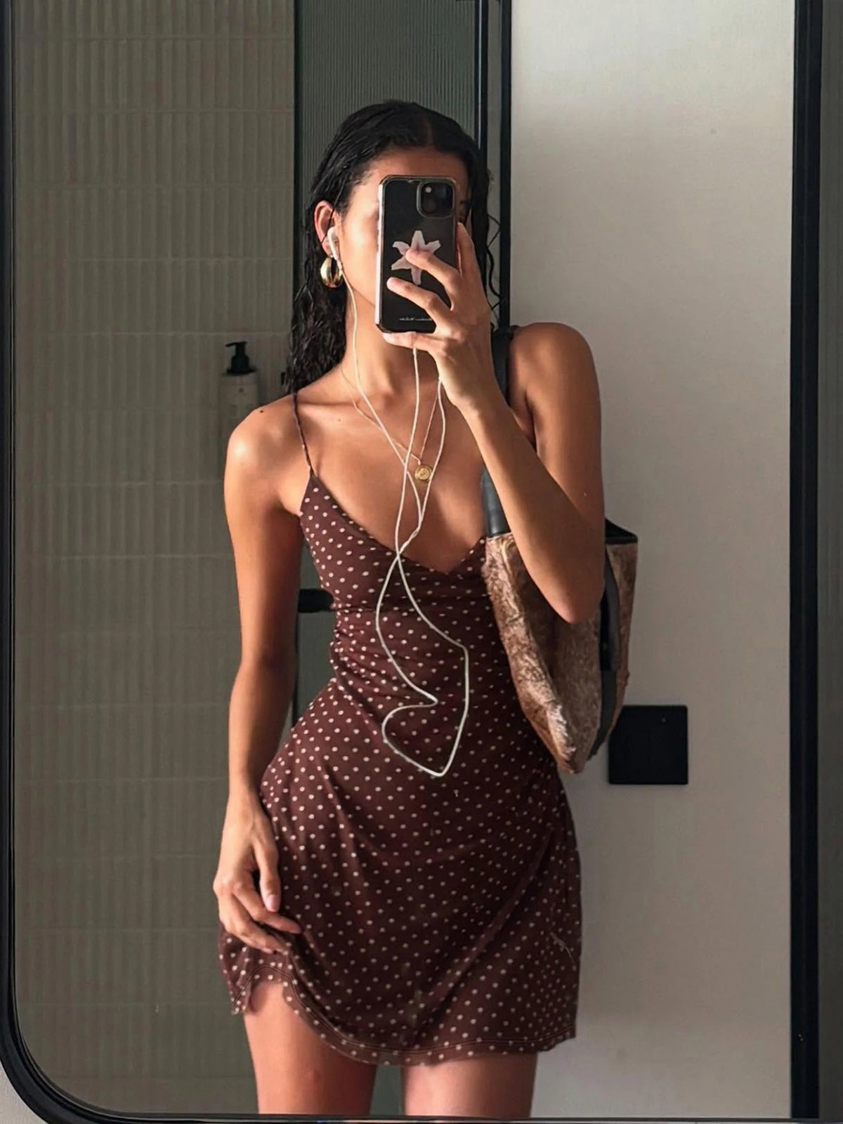 Summer Women's Dress Y2K Sweet Lady Fashion Street Women Dot Print Casual Simple Basic Sleeveless Dress Women's Chic