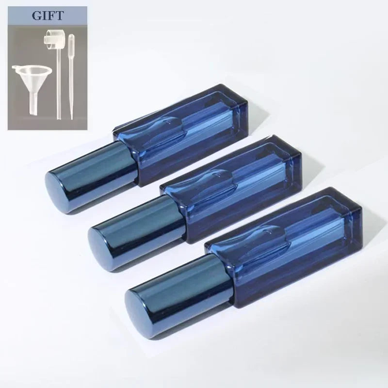 3PCS 5ML 10ML Mini Perfume Spray Bottles Glass Refillable Bottle Portable Travel Oil Liquid Cosmetic Container Perfume Atomizer