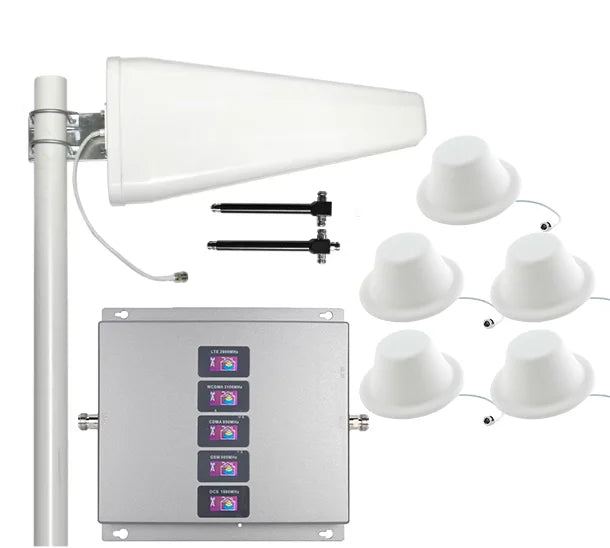 5-Band 2G 3G 4G Signal Booster Kit with 5 Antennas for Wide Coverage