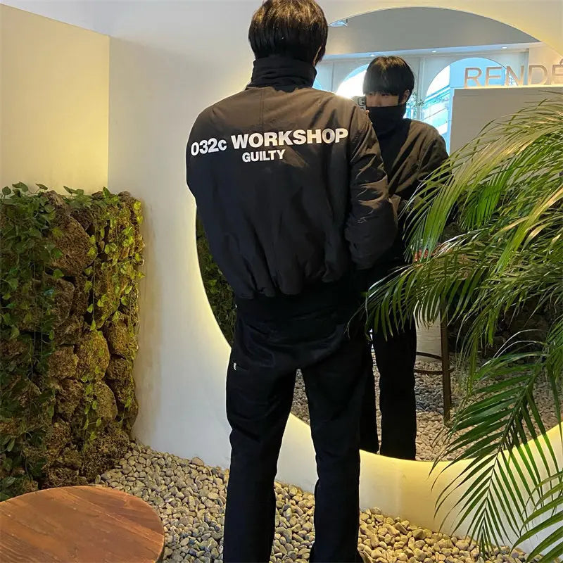 Black Multi-Pocket Bomber Jacket – Short Relaxed Fit