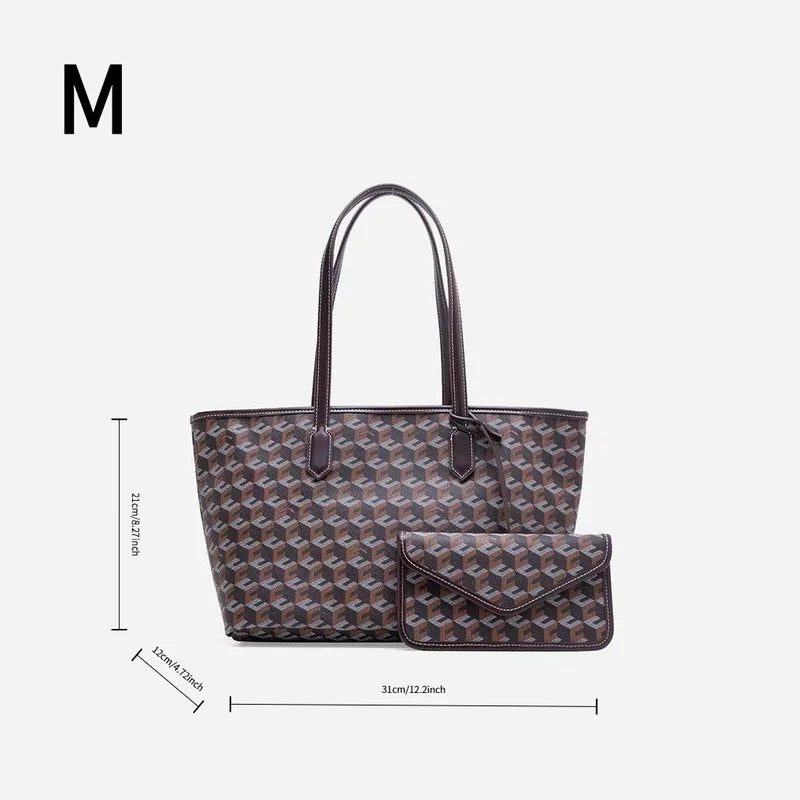 Large Capacity Geometric Print Tote Bag Fashion Women's Handbag Shopper Bag