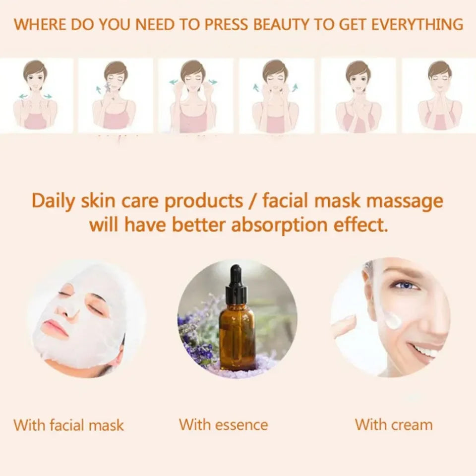 24K Gold Roller Vibrating Facial Massager Slimming Facial Skin Beauty Pulse Firming Face Massage Lift Tightening Wrinkle Bar