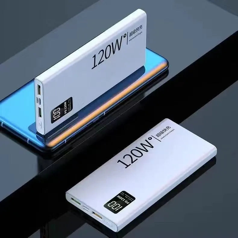 Original 120W Powerbank 50000mAh Mobile External Spare Battery Portable Charger Super Fast Charging For iPhone Xiaomi Power Bank