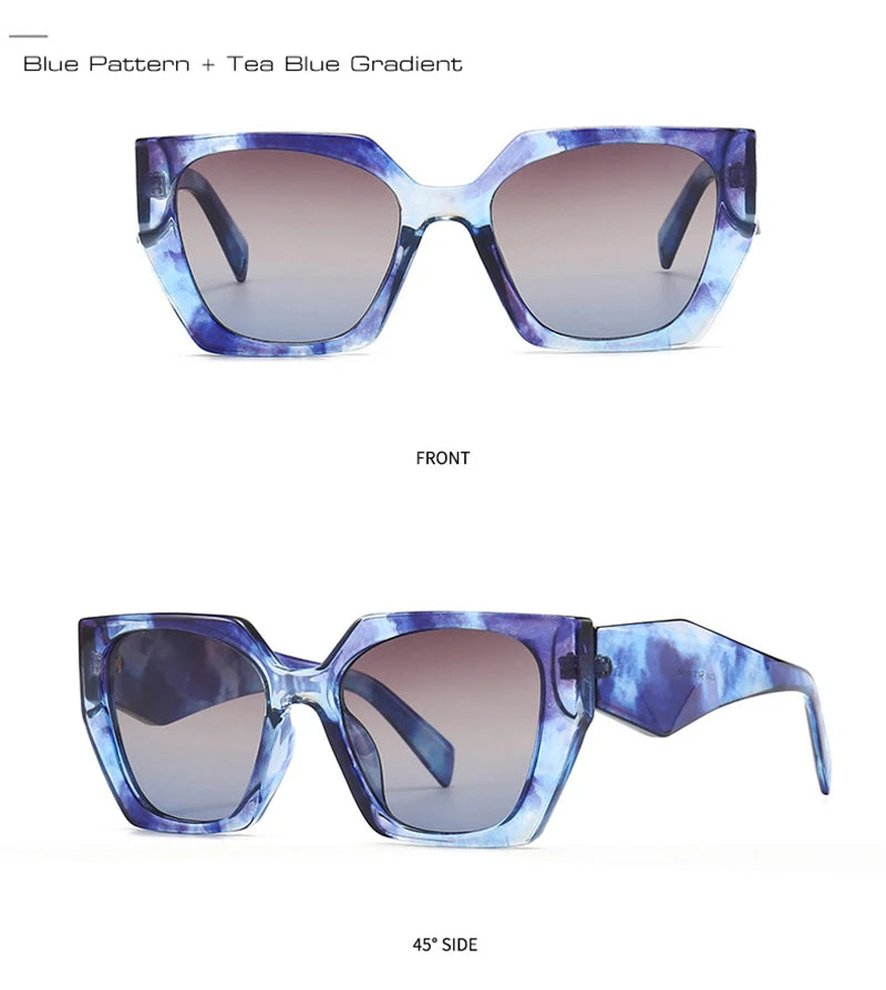 SHAUNA Retro Polygon Cat Eye Women Sunglasses Fashion Brand Designer Colorful Gradient Men Sun Glasses Shades UV400