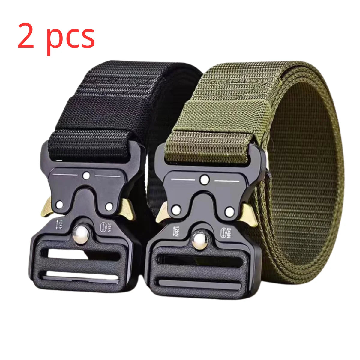 Red Ears Plastic Buckle Tactical Belt Men'S Multifunctional Military Fan Canvas Belt Outdoor Faux Nylon Training Waist Belt