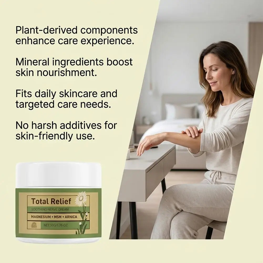 Magnesium Cream with MSM & Arnica, Gentle Plant Extract Body Care Balm, Soothing Massage Cream for Daily Skin Relief