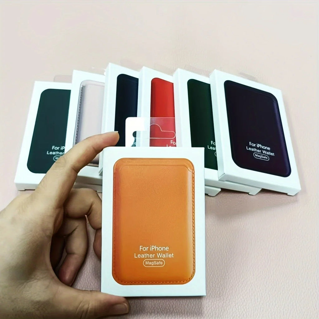 Women Man Leather Soft Card Wallet Phone Card Holder for MagSafe Magnetic Case Suitable for All iPhone Cases Card Phone Back Bag