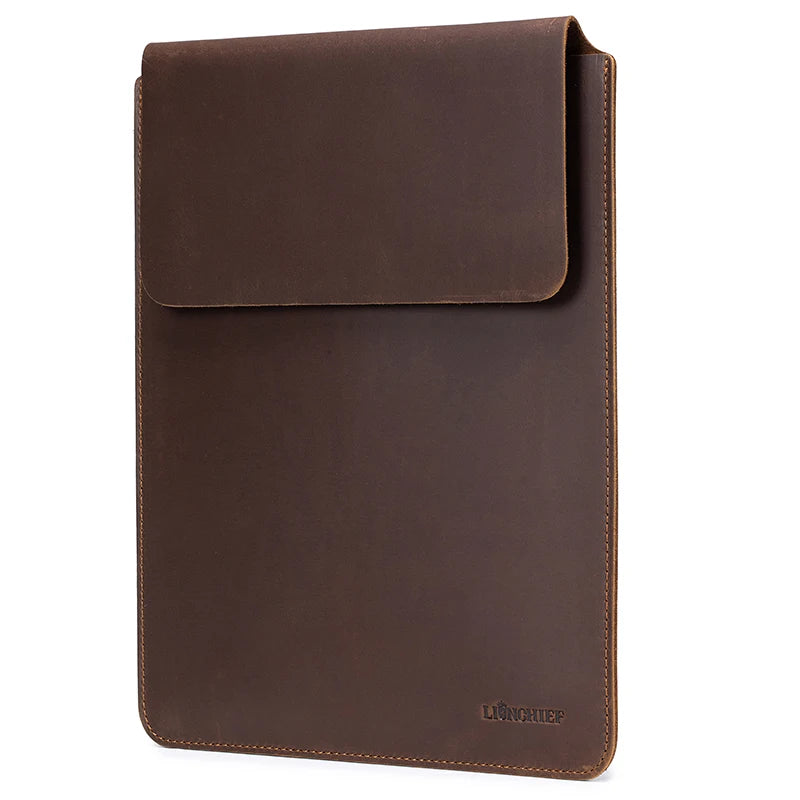 Laptop Sleeve Genuine Leather Slim Tablet Protective Cover for 15/15.6 Inch MacBook Air/Pro