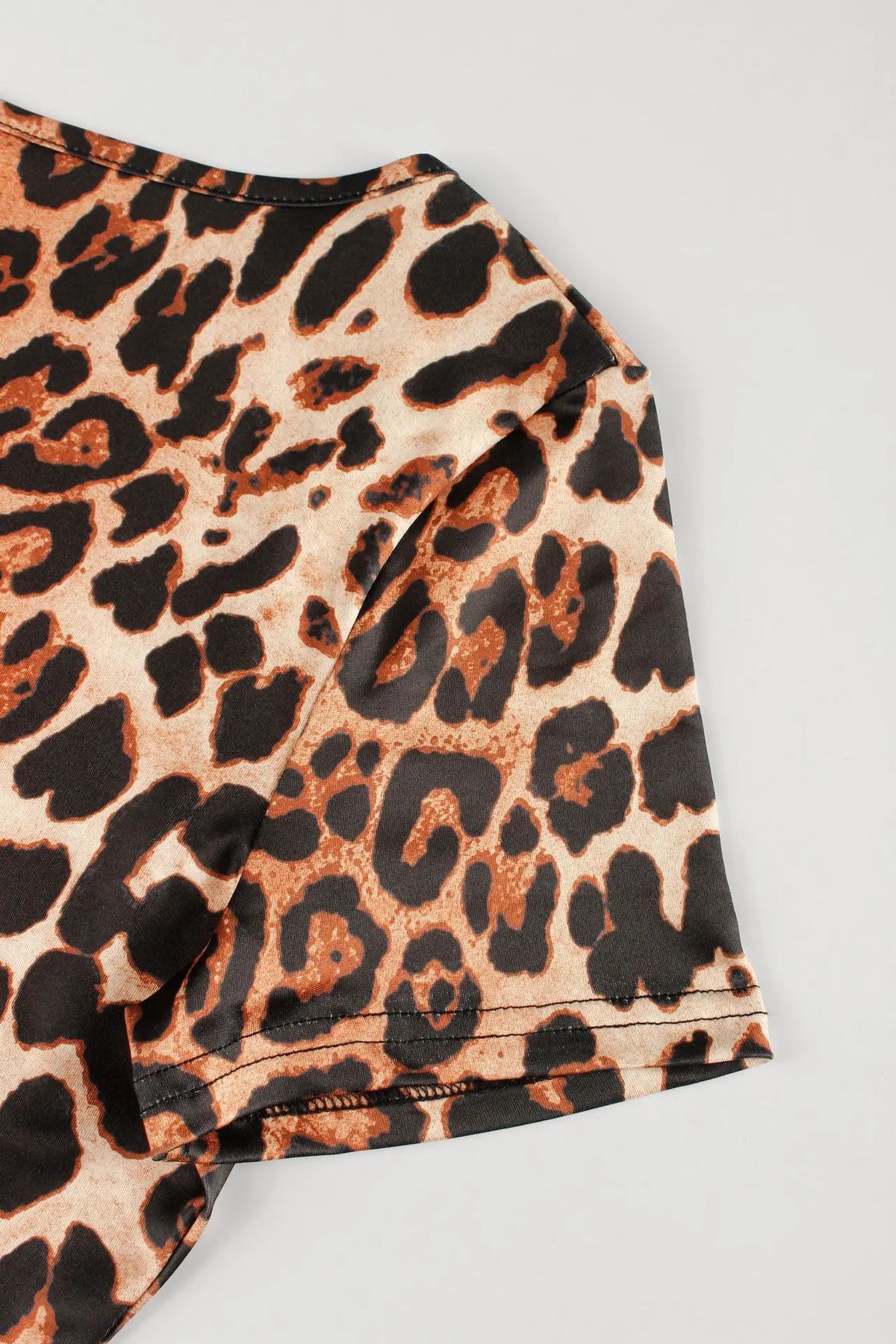 Custom LOGO women's clothing 2025 summer new leopard print short-sleeved backless slim-fitting fashion jumpsuit