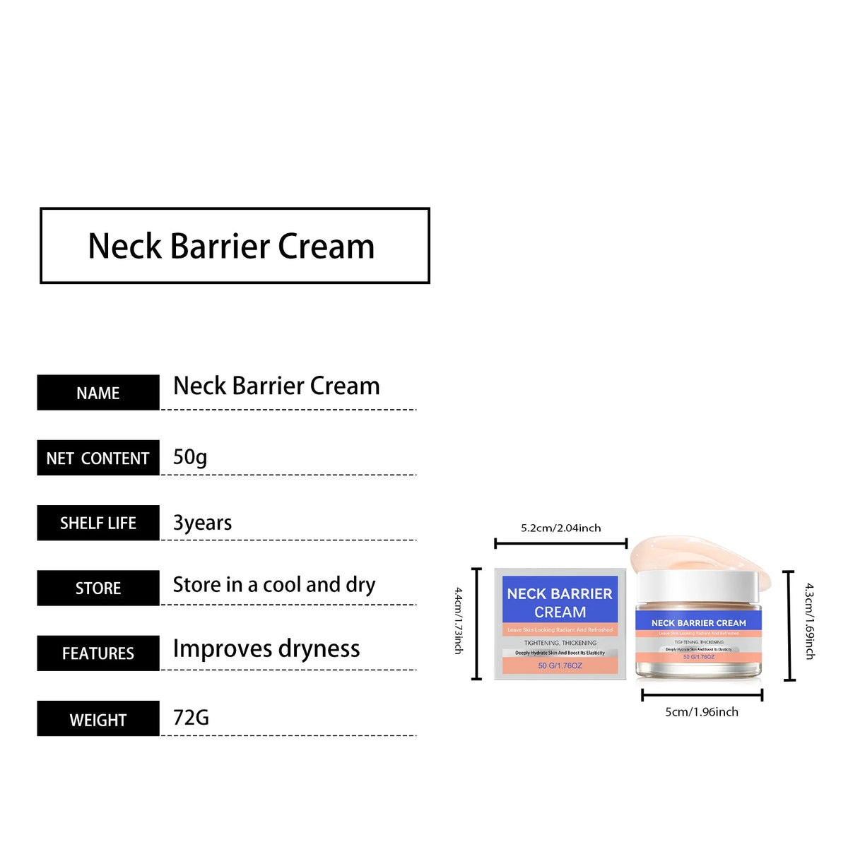 Neck Firming Massage Cream Deep Moisturizing Neck Lines Smoothing Skin Tightening Gentle Hydrating Soft Smooth Daily Neck Care