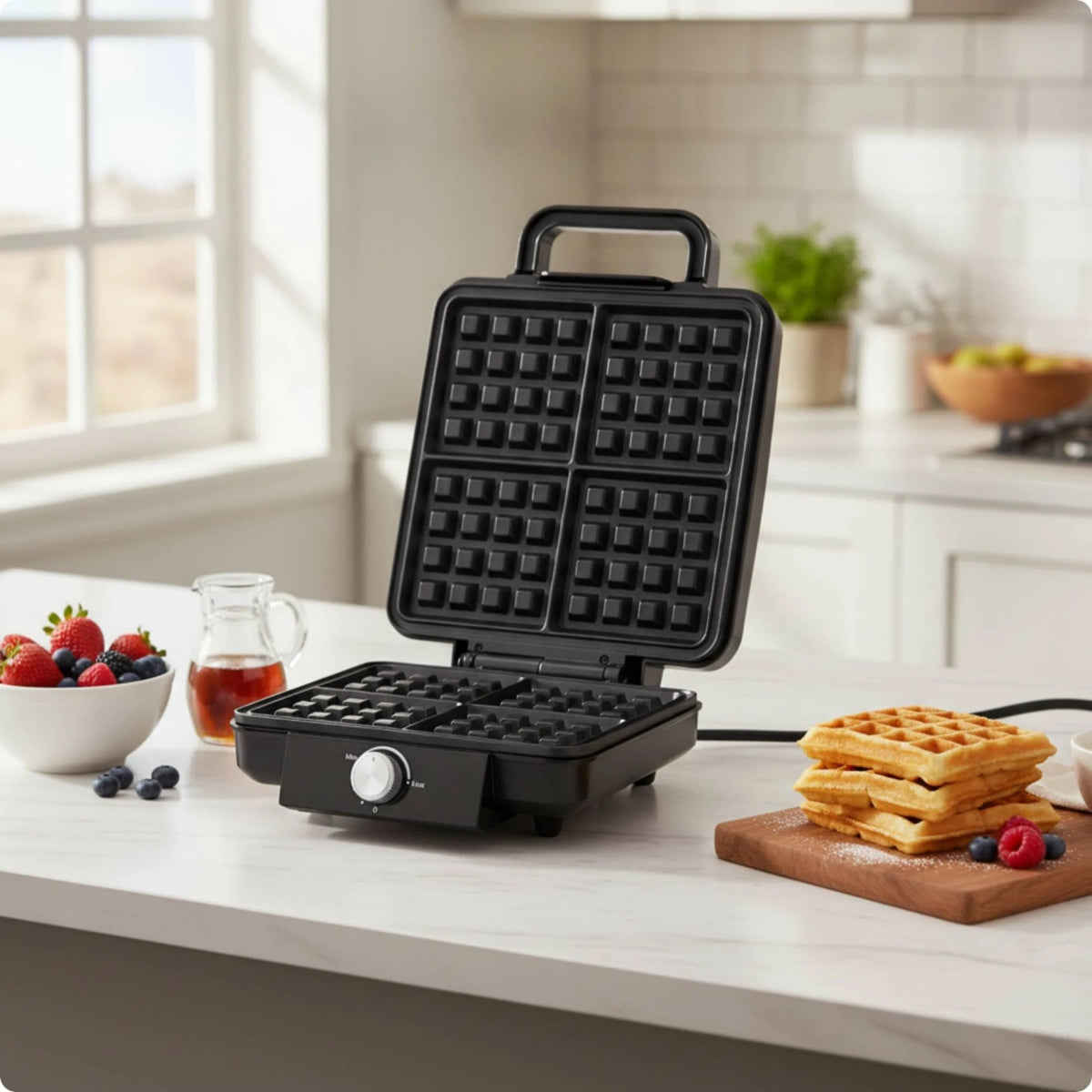 Electric Waffle Maker Nonstick Waffle Maker with Non-Stick Plates for Breakfast, Brunch