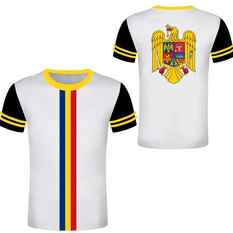 Romania Flag Football Graphic T-Shirt – Unisex Streetwear