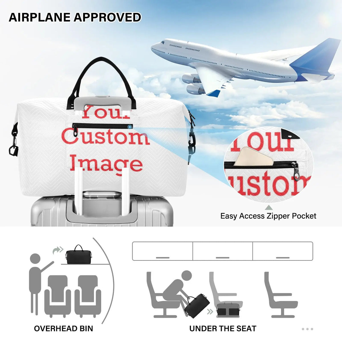 Weekender Bags for Women Custom Images Large Overnight Bag Sports Travel Duffel Bag Carry on Luggage Bag For Travel Business Gym