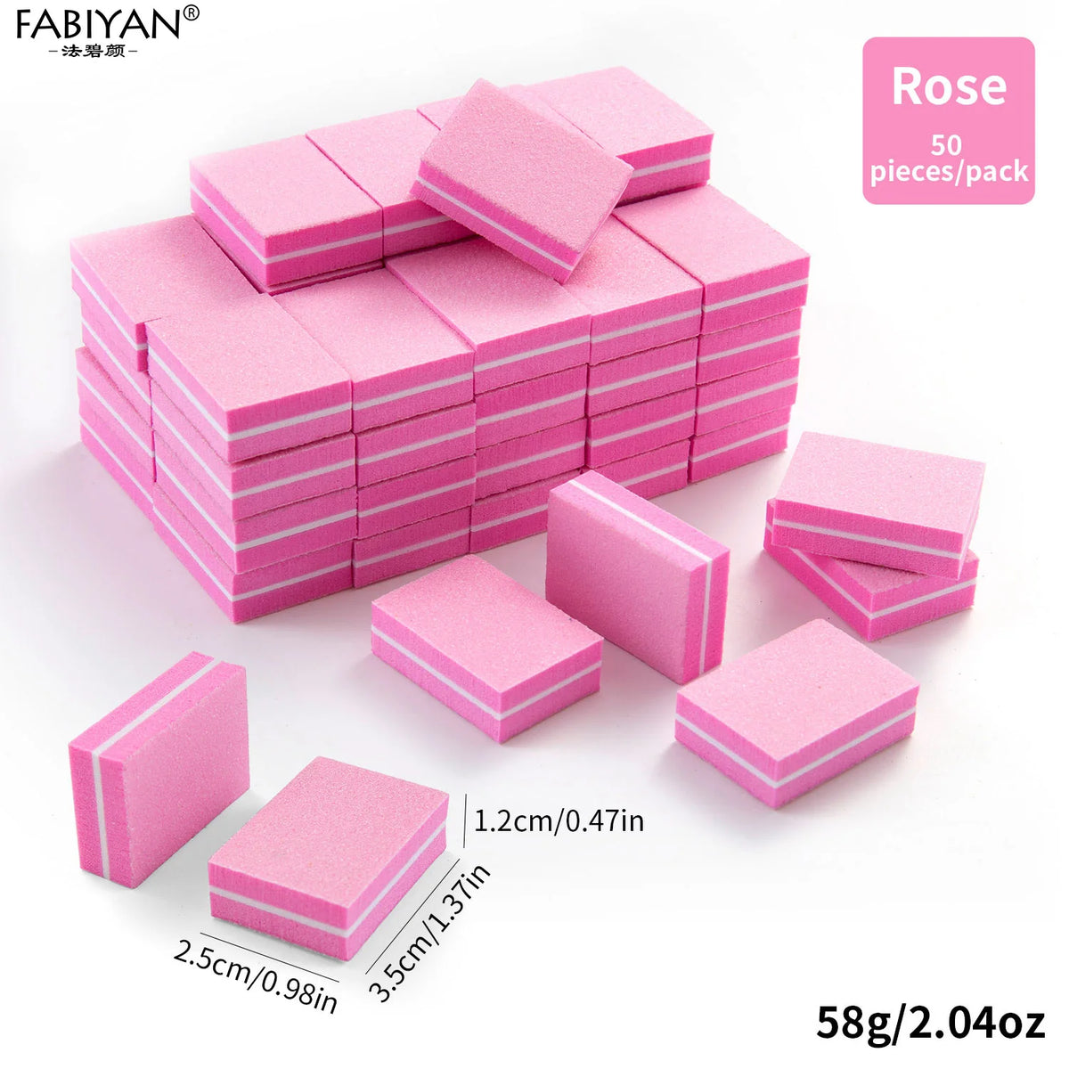 50Pcs/pack Mini Sponge Nail Buffer Block Double Sided Texture Nail File Buffers For Nail Pre-processing Polish Nails Accessories