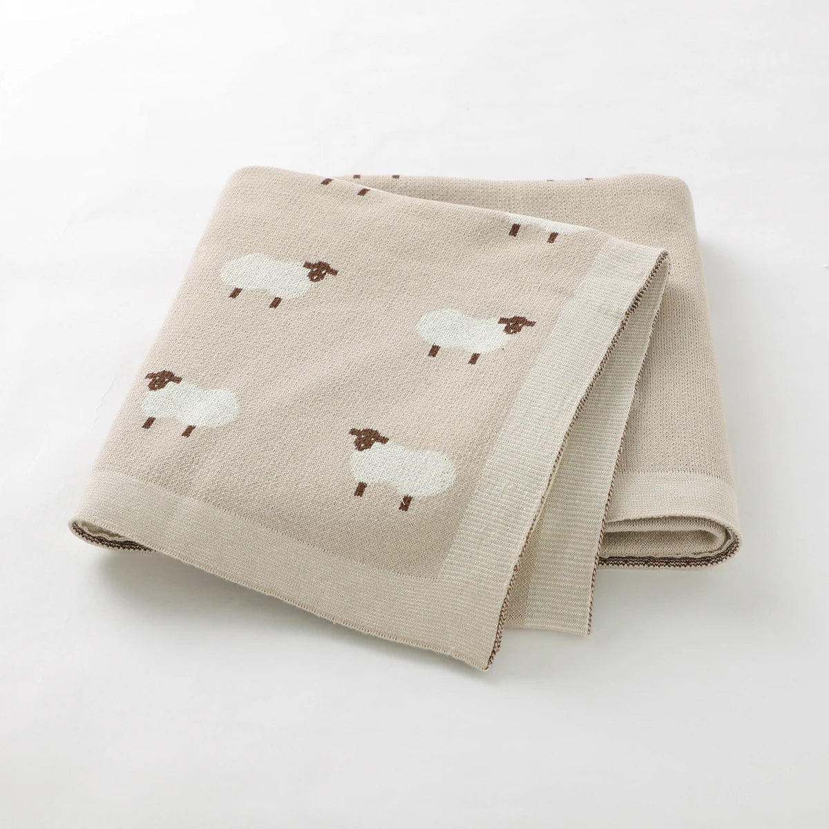Baby Blanket 100%Cotton Knitted Infant Girl Boy Bedding Quilt 100*80CM Newborn Stroller Swaddling Fashion Cute Sheep Plaids Warm