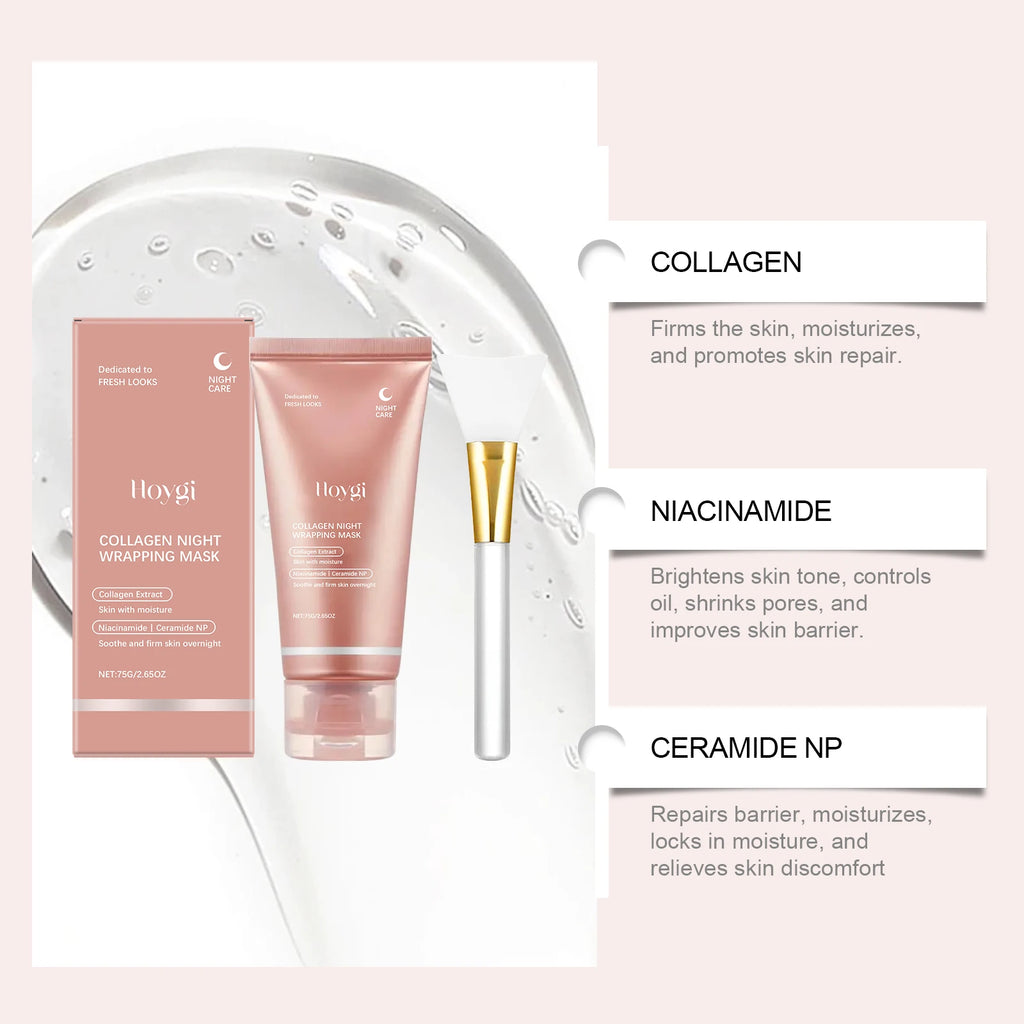 Collagen Peel Off Mask Night Wrapping Hydrating Firming Brightening Elasticity Care Cleansing Face Skin Care Beauty Facial Mask