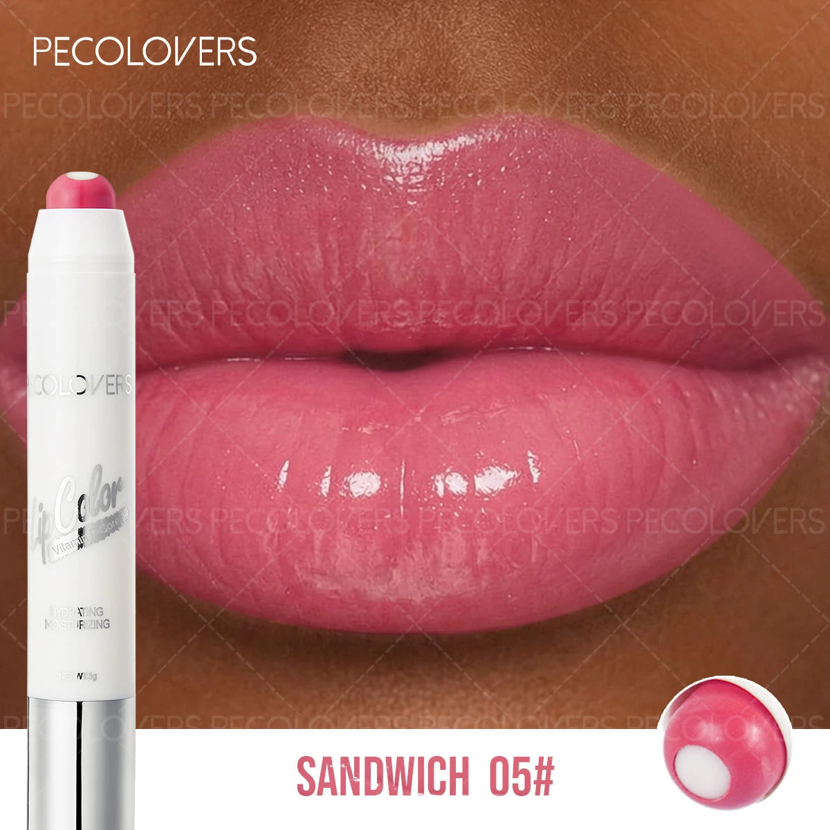 1 Pcs Hydrating Lip Gloss Pen, Pink coral color Chocolate Brown, Glass Lip Effect, Transfer-Proof Moisturizing All Skin Types
