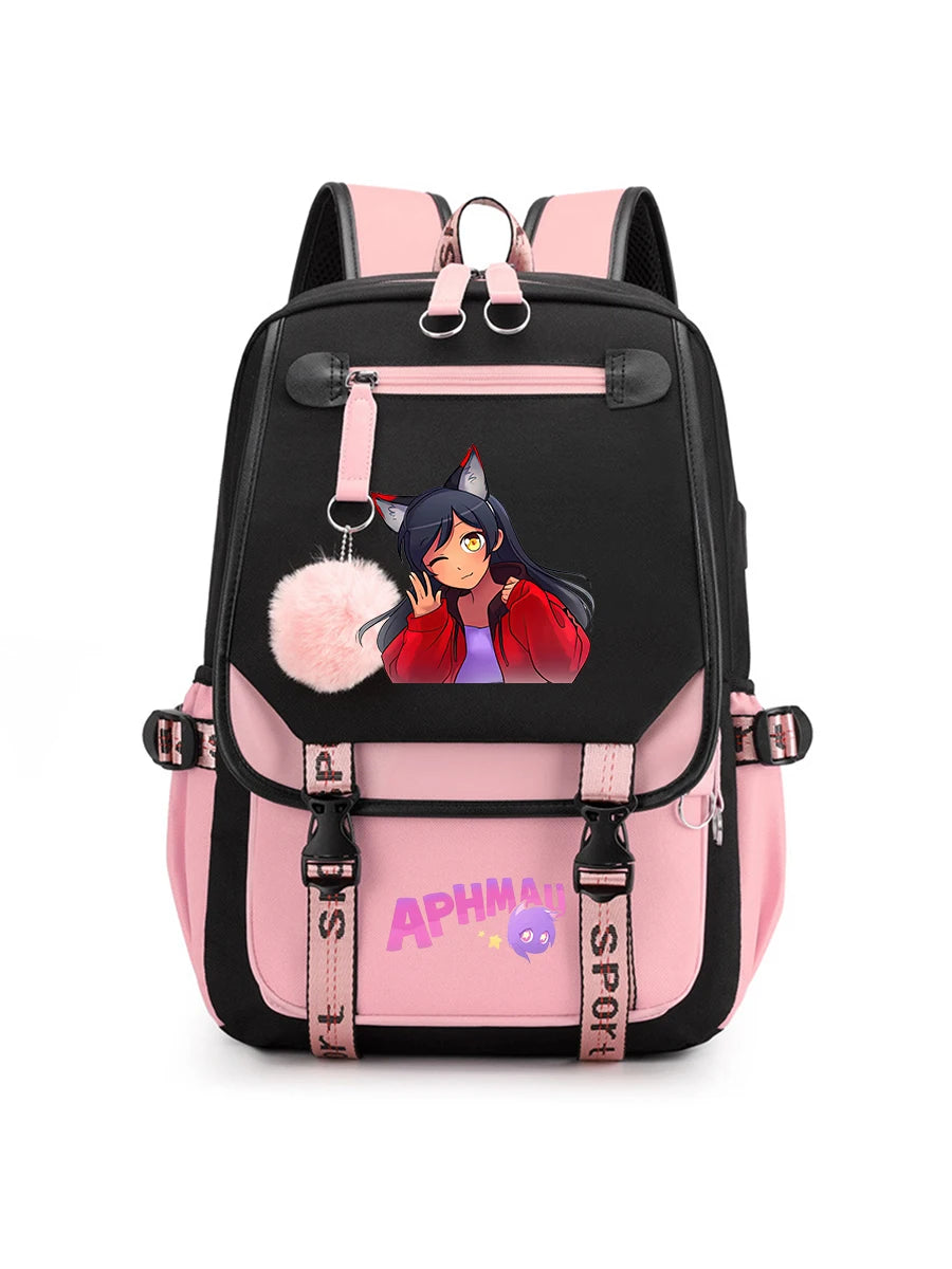 Aphmau Anime Backpack for Teenager Back To School Bookbags Fashion Trend Student Laptop Bagpack