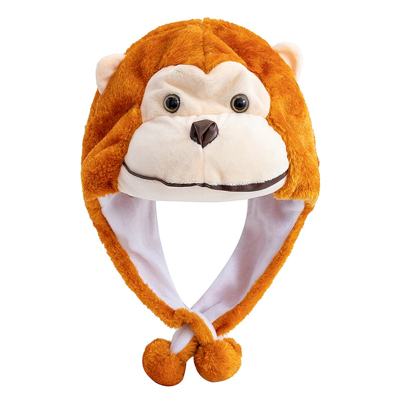 Hot Sale Unisex Funny Bulls Head 3D Animal Style Decorative Hat Winter Cap For Men Women Plush Fur Lovely Family Hat