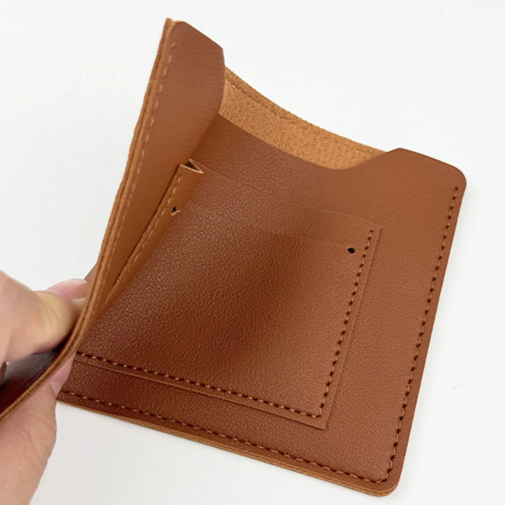 Customized Name Passport Folder Card Holder Leather Travel Ticket Folder Passport Bag Identification Pure Color Passport Cover