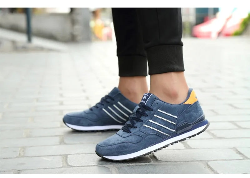 Sneakers for Men High Quality Suede Casual Shoes Luxury Tenis Shoes for Men Lace-up Flats Sport Running Shoes Кроссовки Мужские