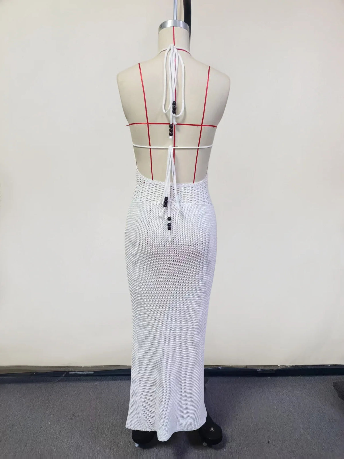 2026 Women's Sexy Hollow-Out Backpack Hip-Revealing Halter Neck Suspender Strap Knit Beach Dress Women Dress Elegant Fashion