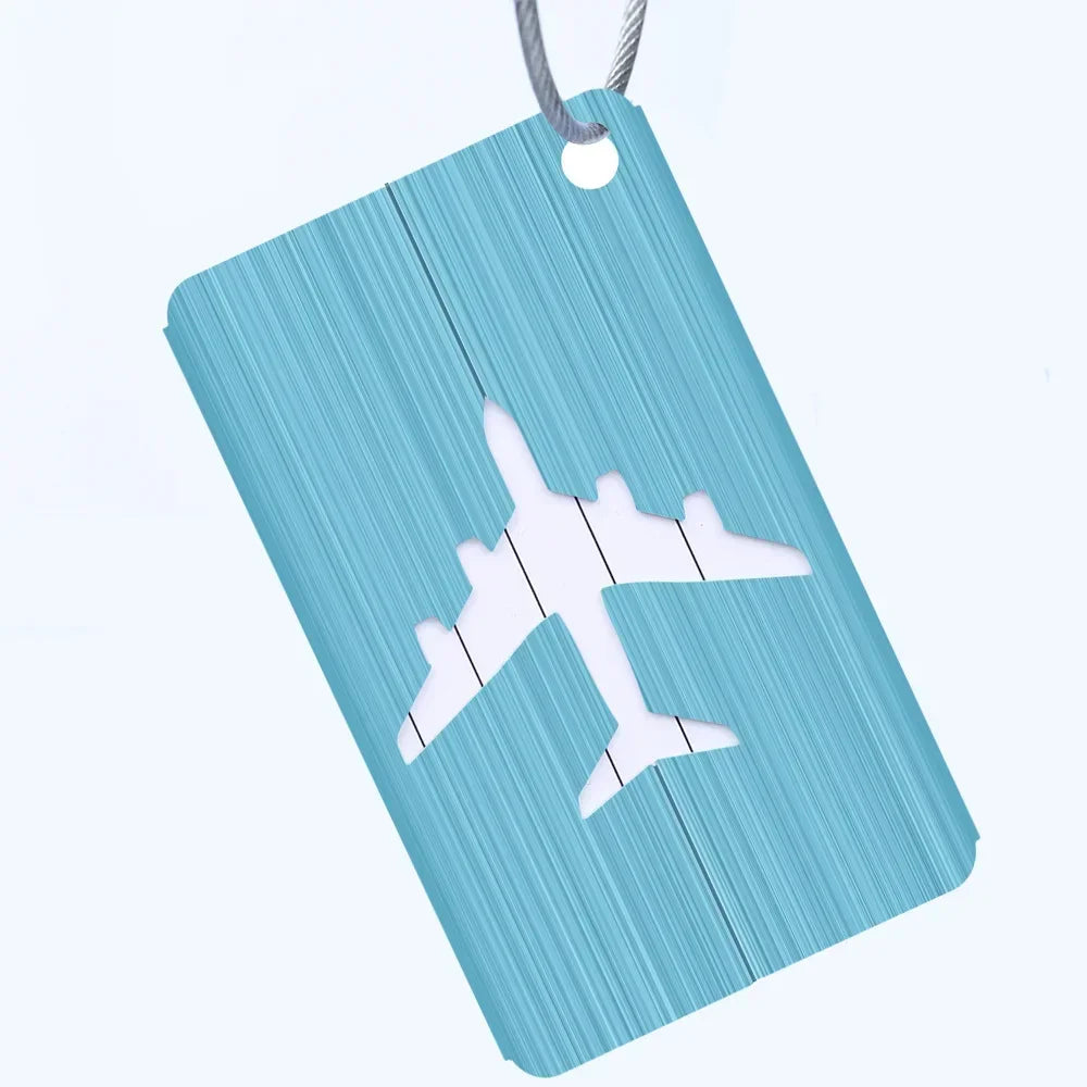 1PC Aluminium Alloy Luggage Tags Fashion Metal Women Men Travel Luggage Suitcase Address Name Label Holder Travel Accessories