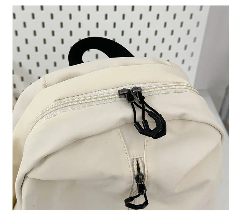 15.6 Inch Nylon Waterproof College Backpack Large Capacity Travel Unisex Laptop Backpacks Simple Design School Bag for Teenagers