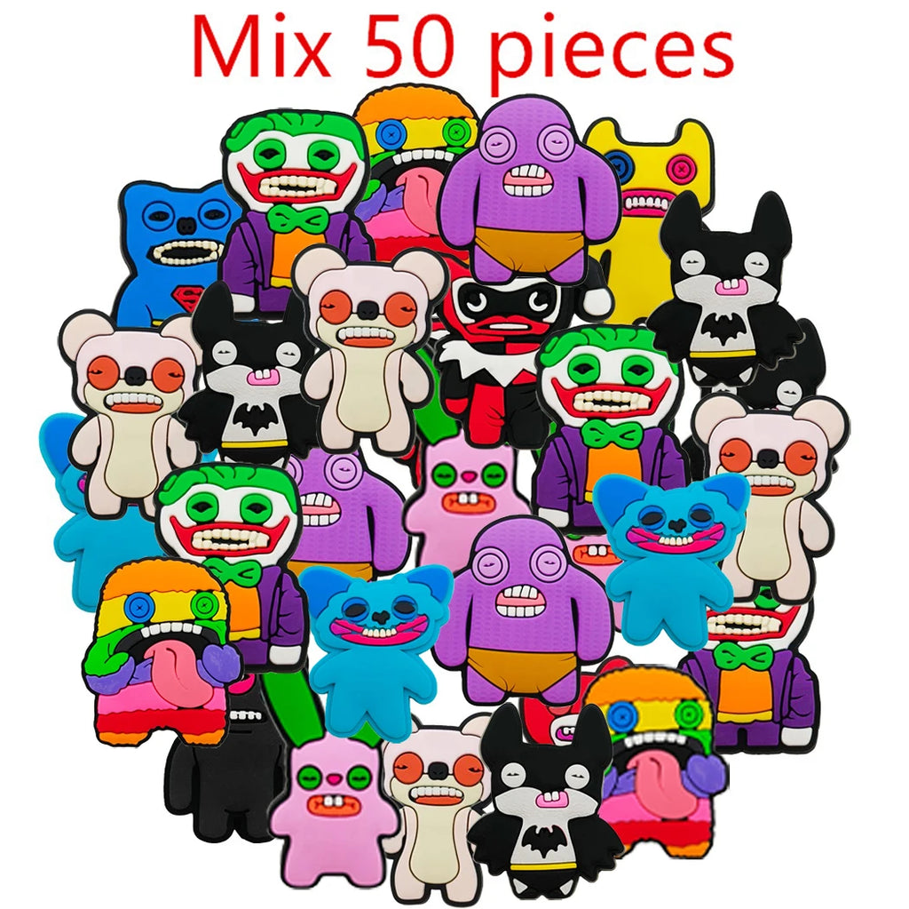 12/50Pcs Fuggler Monster Shoe Charms Cartoon Teeth Monsters Shoes Decoration Accessorie Buckle DIY Clogs Sandal Wristband