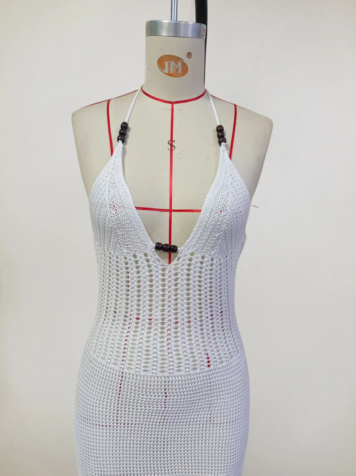 2026 Women's Sexy Hollow-Out Backpack Hip-Revealing Halter Neck Suspender Strap Knit Beach Dress Women Dress Elegant Fashion