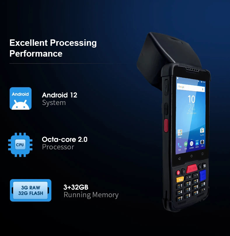 Industrial Level Rugged PDA Barcode Scanner for Data Collection Android Mobile Handheld with Stock Availability