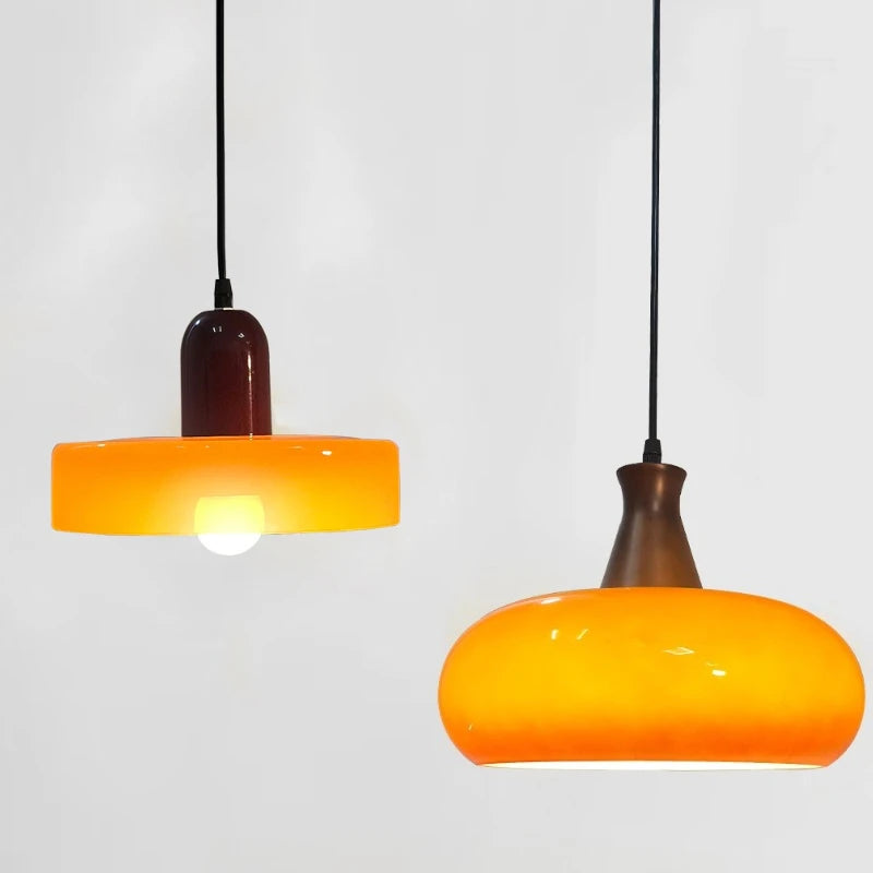Japanese Bauhaus Glass Pendant Lights for Study Homestay Classical Atmosphere Ceiling Chandeliers LED Lamps Medieval Fixtures