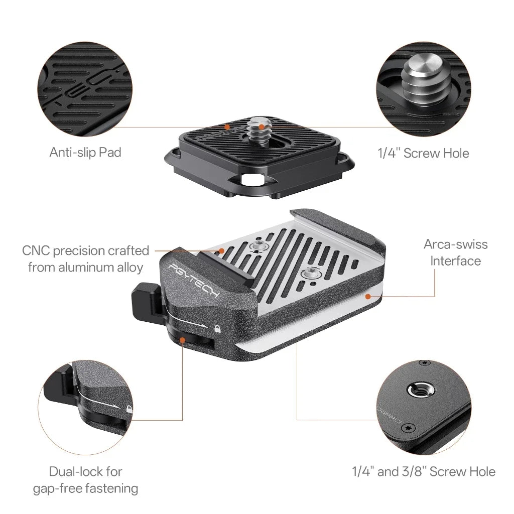 PGYTECH Arca-Type Quick Release Clamp & Plate V2 Set