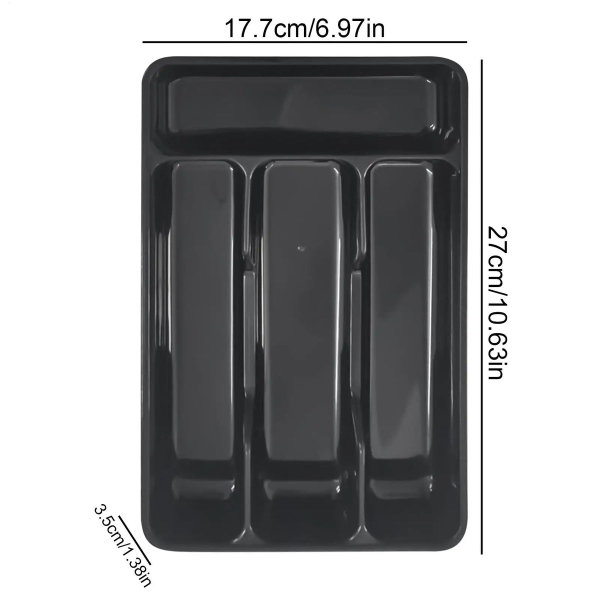 Compact Silverware Organizer with 4 Compartments Flatware Holder, Kitchen Cabinet Countertop Storage Solution Home Use