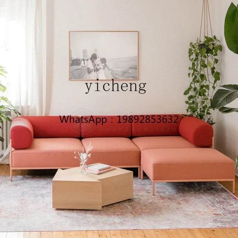 F1 minimalist small apartment metal fabric light luxury modern living room exhibition hall complete sofa