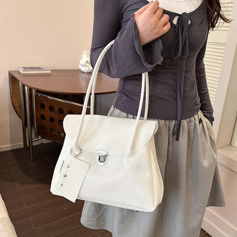 Korean Style Flap Jelly Tote Bag Large Capacity Commuter Shoulder Bag Underarm Handbag Soft Candy Color Casual Daily Work Bag
