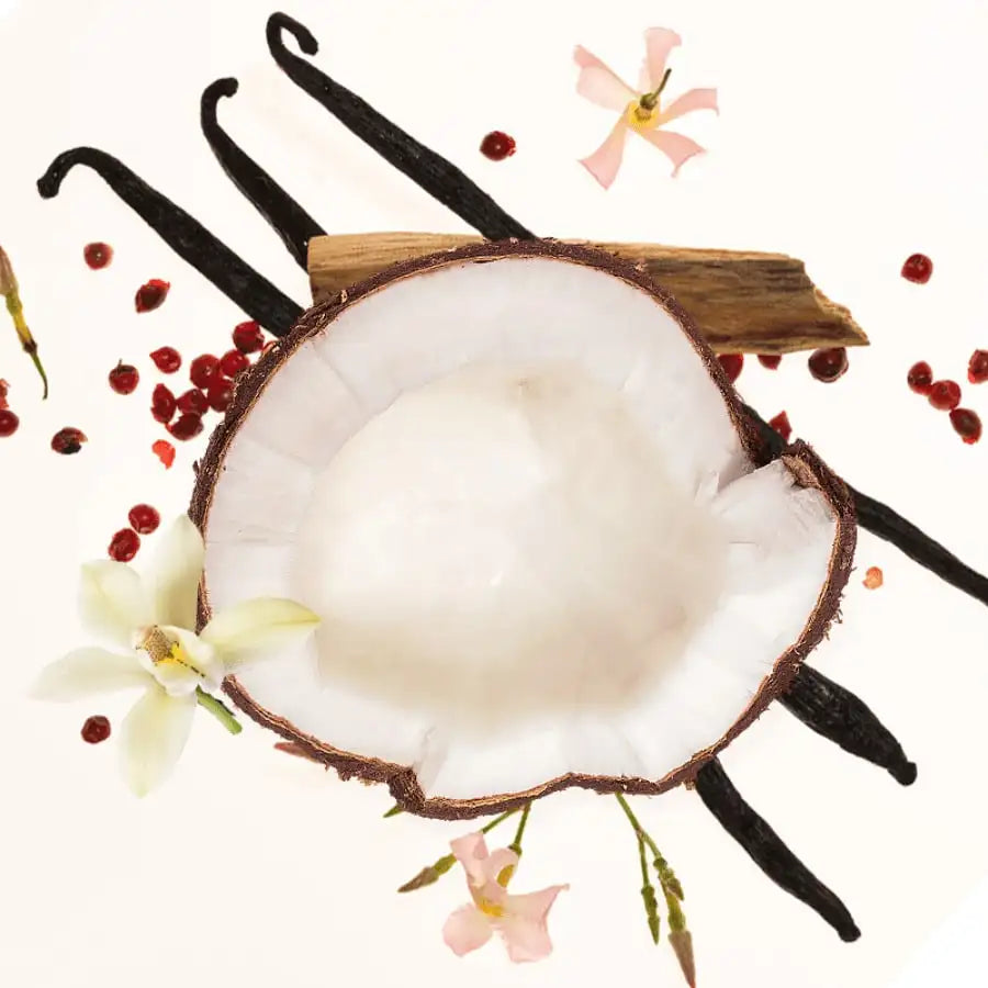 Vanilla Coconut Scent Facial Fragrance Essence Mist, Blended Vanilla Coconut & Sandalwood Notes, Long Lasting Mild Tropical Cozy Scent for Daily Facial Care
