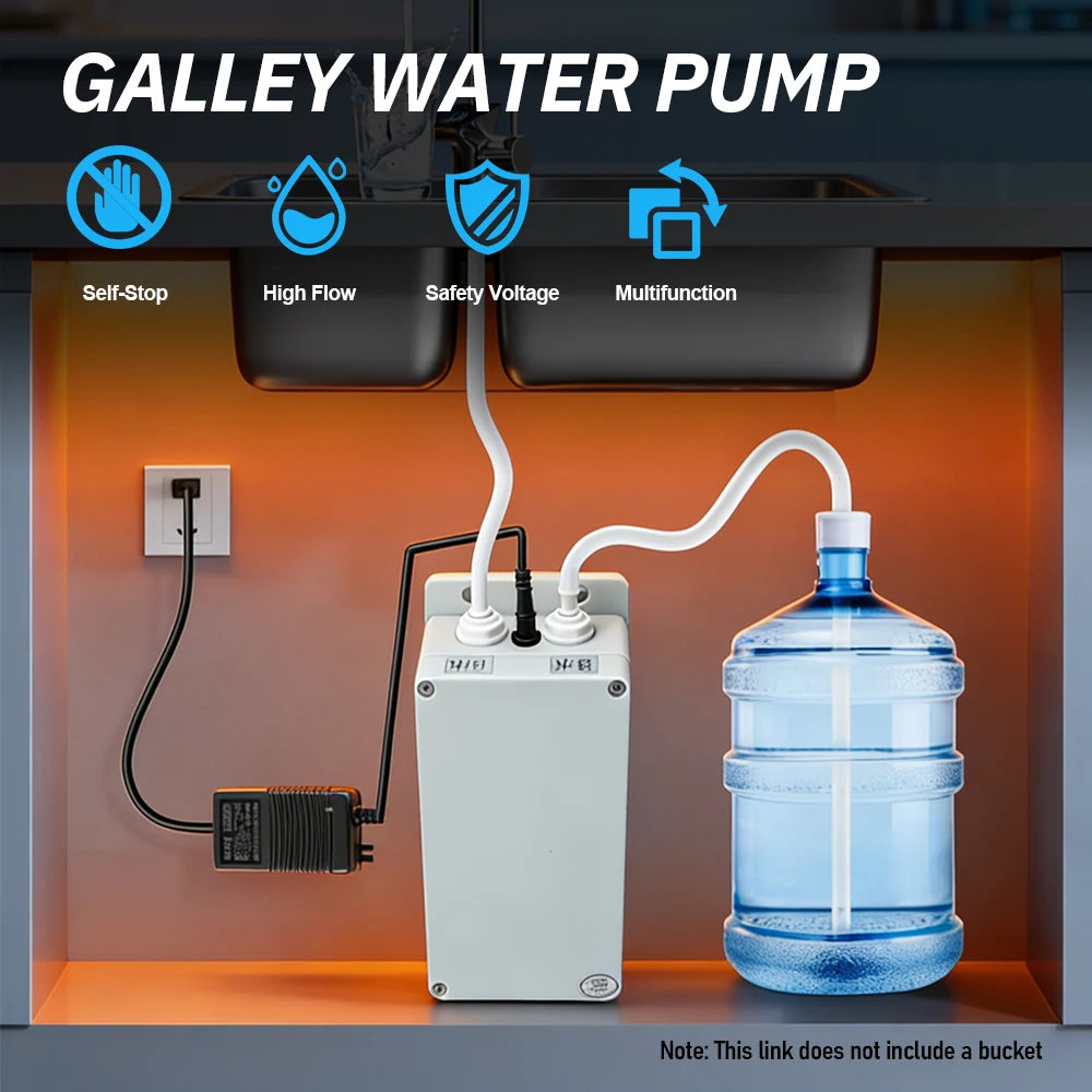 Automatic Water Suction Pump 12V Electric Water Pump Faucet Galley 1.5 L/ min Caravan Motorhome Boat Kitchen Water Pump