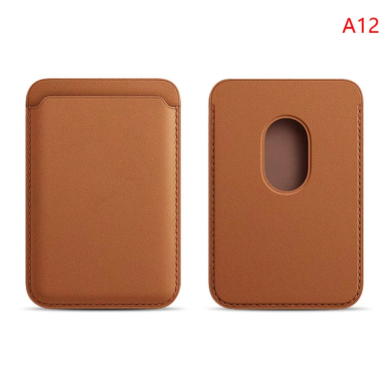 Women Man Leather Soft Card Wallet Phone Card Holder for MagSafe Magnetic Case Suitable for All iPhone Cases Card Phone Back Bag