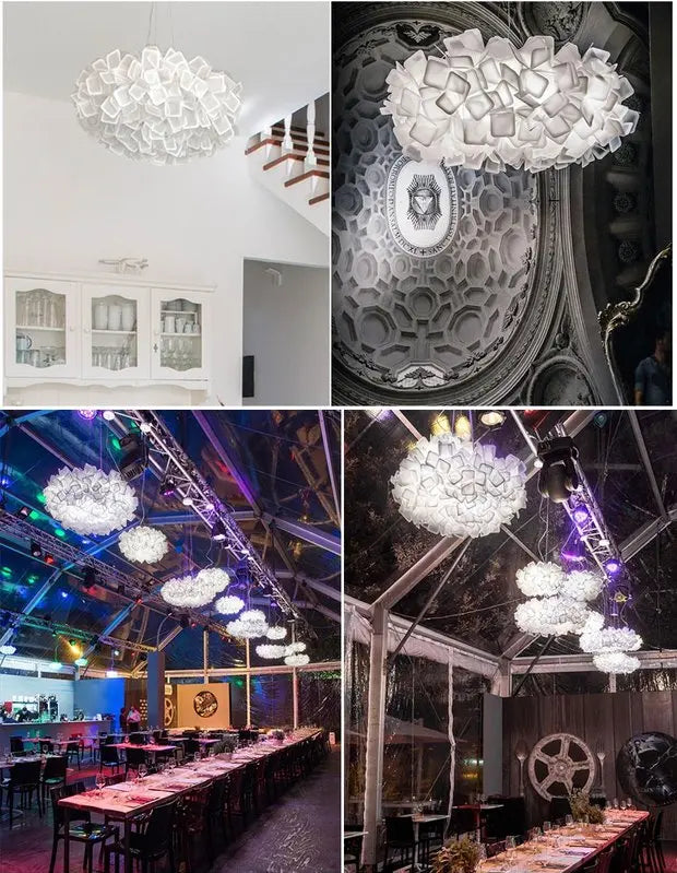 Nordic flower Petal Ceiling Chandelier Mama Non Mama Suspension lamp for Living Room Bedroom Restaurant art colorful cloud lamp
