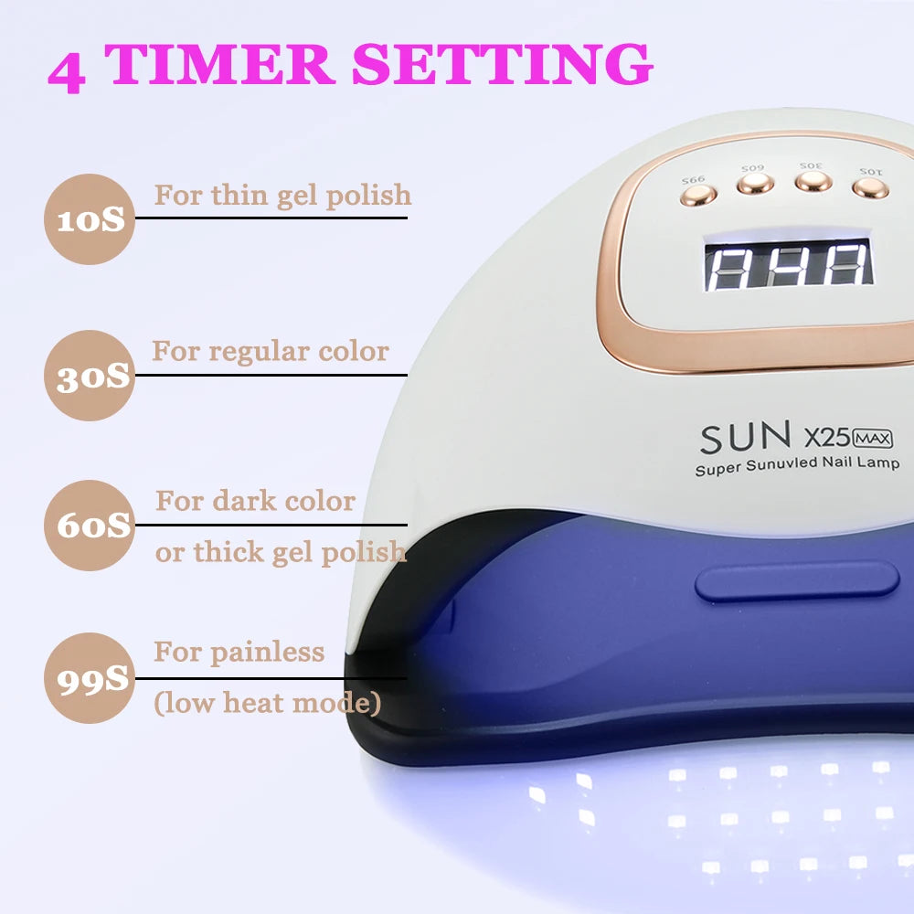 SUN X25 MAX Nail Dryer UV Lamp 380W Nail Curing Lamp 81 Led Manicure Lamp For Fingernails10s/30s/60s/99s Timer LCD Screen