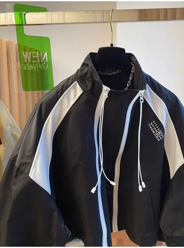 Spring Autumn Zipper Sweatshirt Men Bomber Jacket Cargo Coat Windbreaker Long Sleeve Outdoor Outerwear Black Men Clothing New