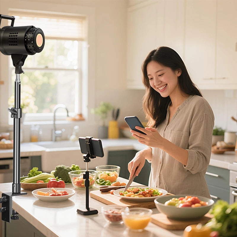 SH Bowens 135W Photography COB Video Light  Dimmable 3000-6500K For Softbox Lighting Portrait Flash Studio Video Live Streaming