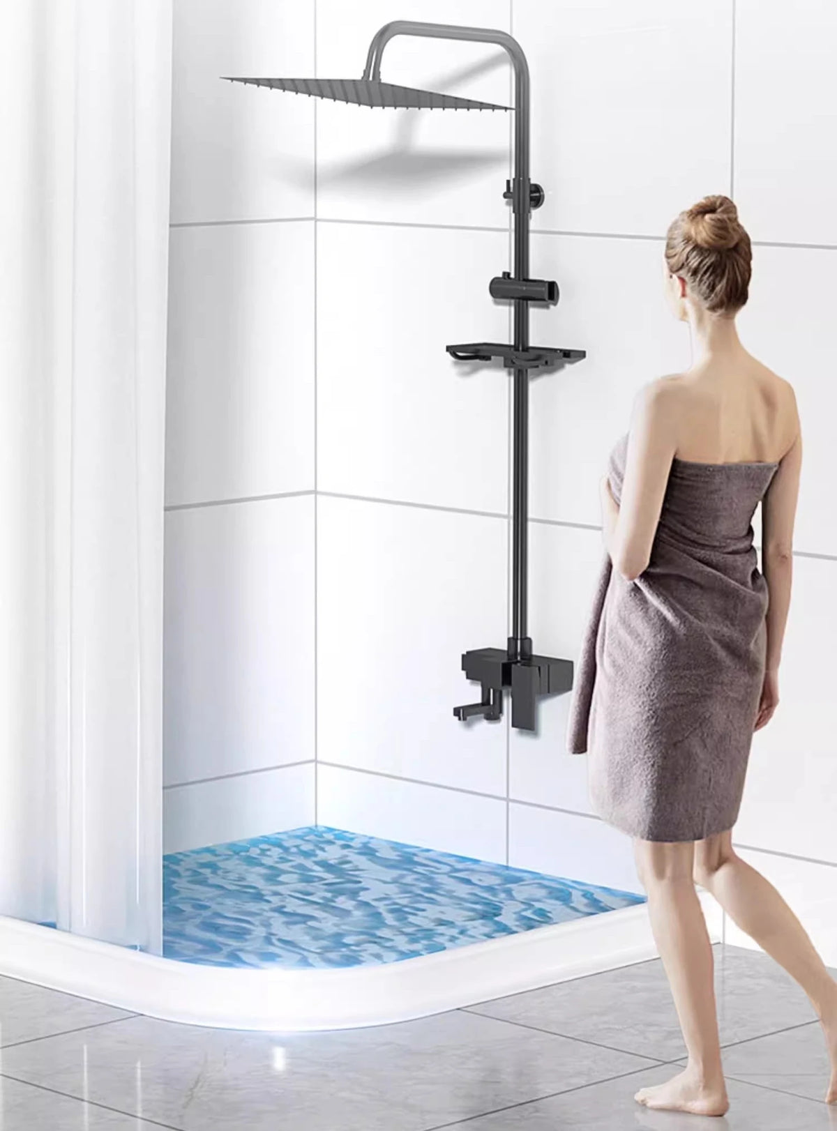 1-2M Bathroom Water Stopper Silicone Retaining Strip Water Shower Dam Flood Barrier Dry And Wet Separation Blocker Accessories