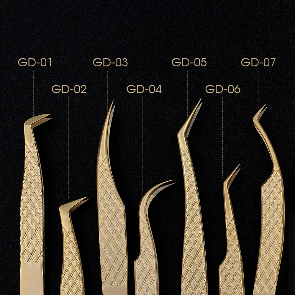 Fadvan Tweezers for Lashes Extension Fiber Tips Stainless Steel Makeup Tweezers Anti-static Free Print Your Logo