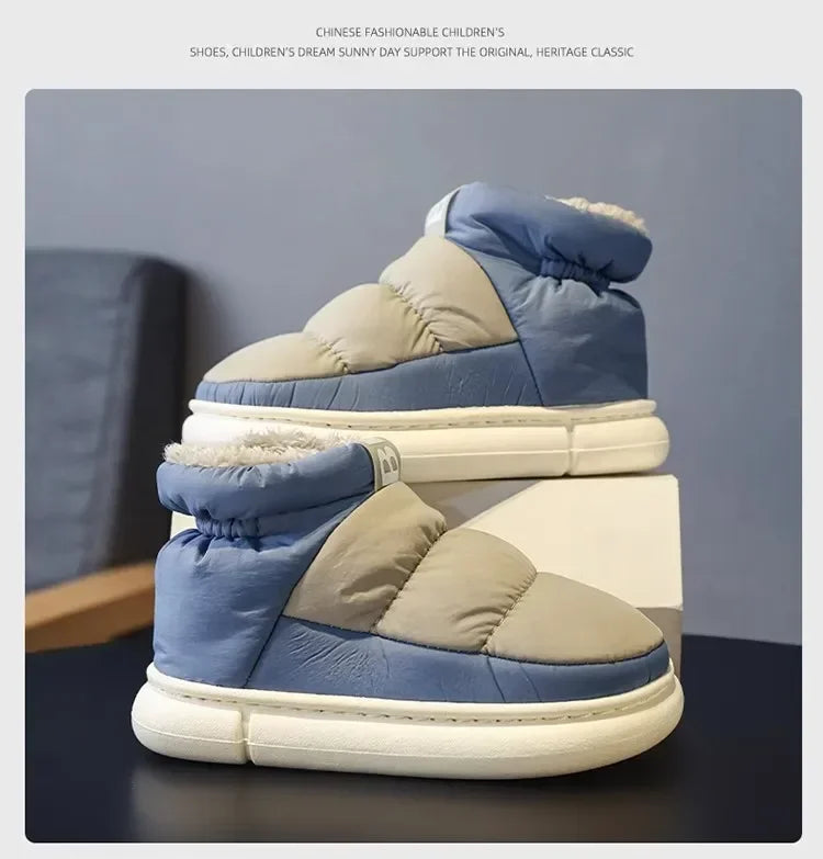 Snow Boots Men Women Winter  New Lovers Plush Thick Comfortable Cotton Shoes Waterproof Anti Slip Outdoor Casual Shoes Flats