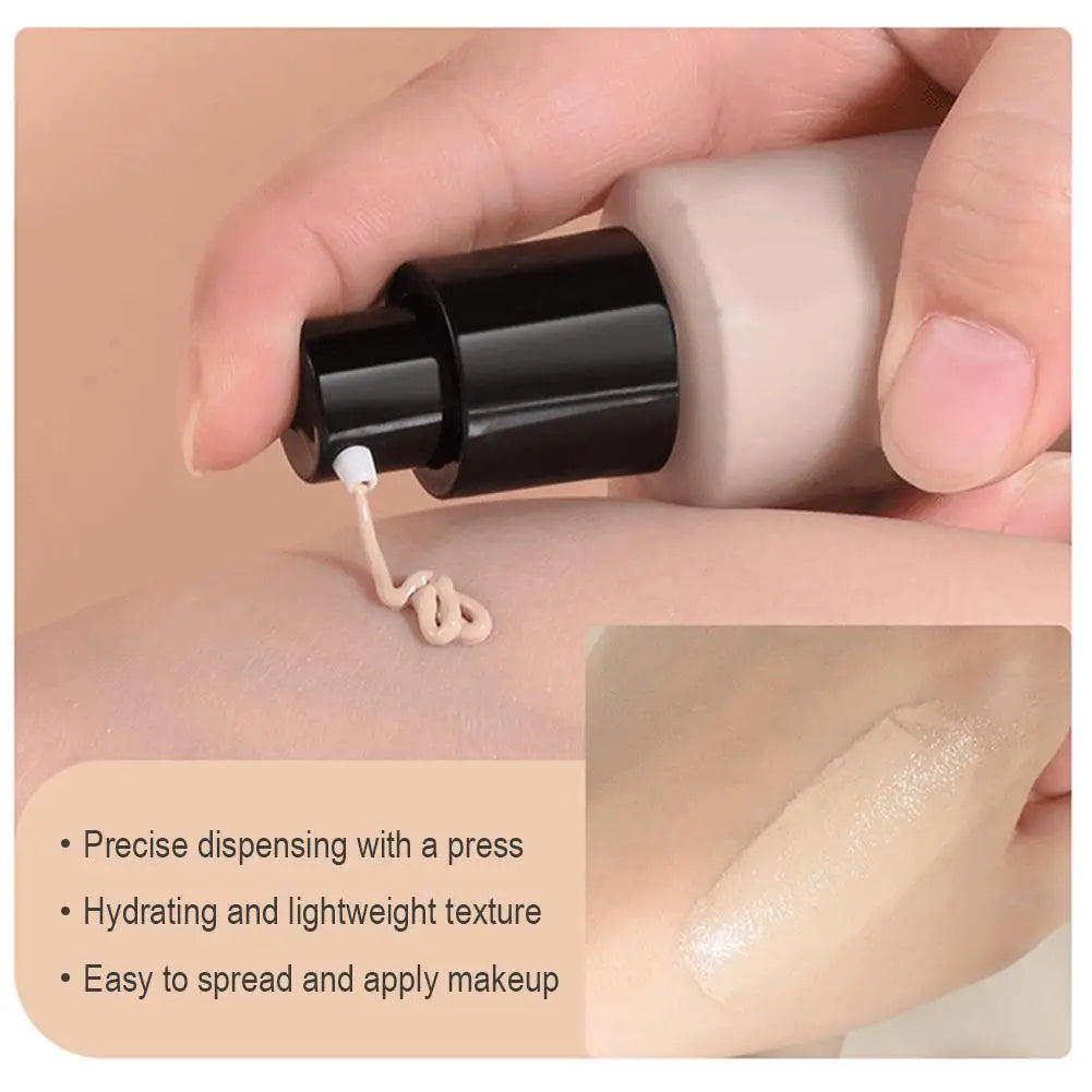Full Coverage Liquid Foundation Natural Plain Face Cream Waterproof Concealer Base for Blemishes Liquid Foundation