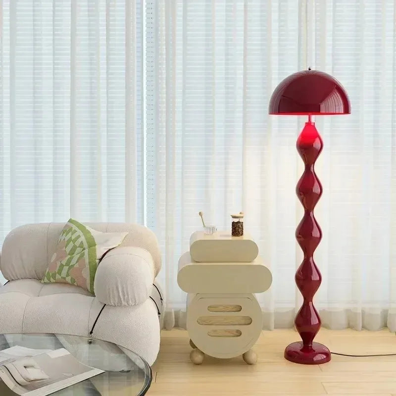 Black Iron Floor Lamp Mushroom Lamp Stand for Bedroom Bedside Sofa Corner Home Decoration Living Room Smooth Color Floor Light