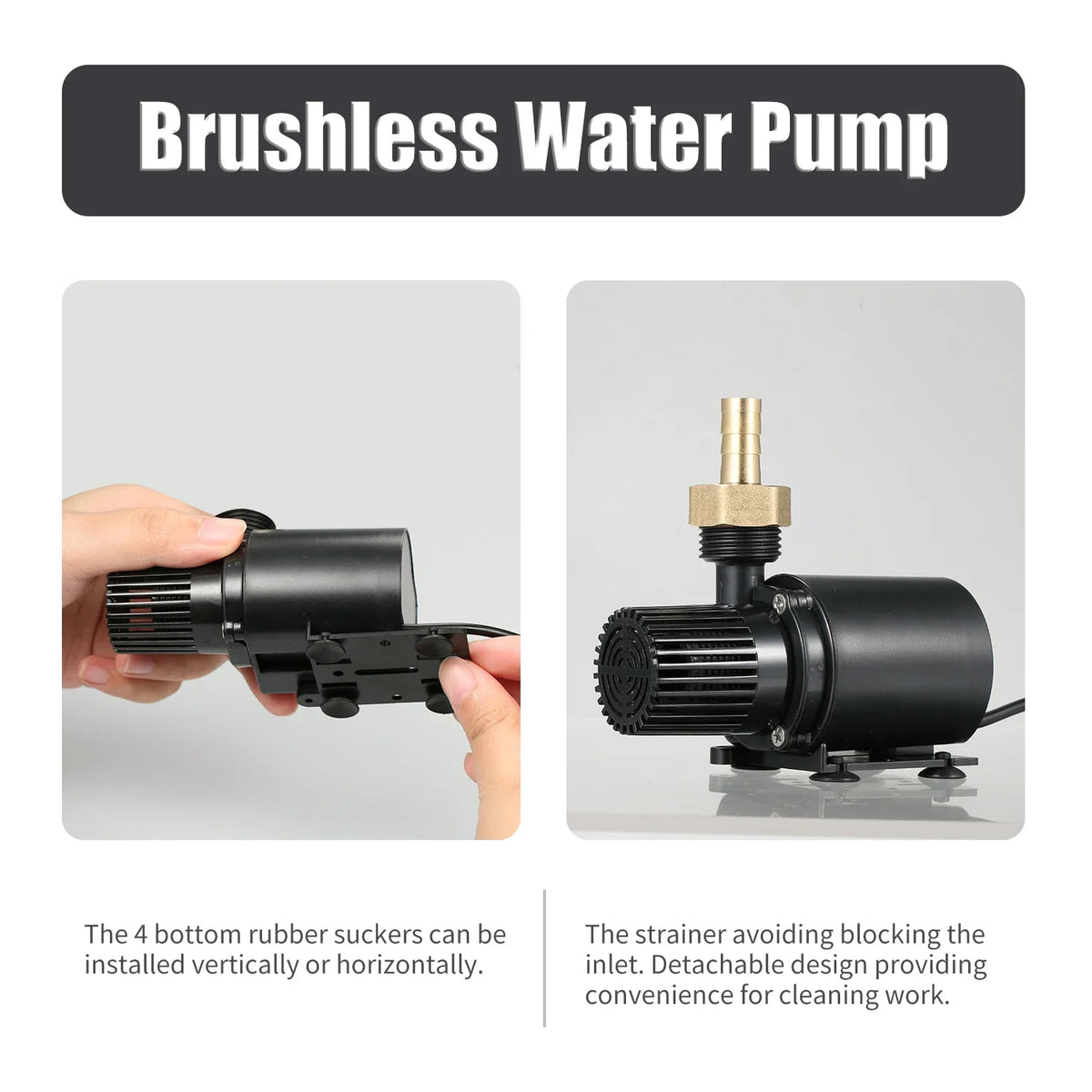 Super Quiet 800L/H DC 12V Brushless Pump Motor Water Circulation Submersible Pump for Fountain Pool Fish Tank Aquariums