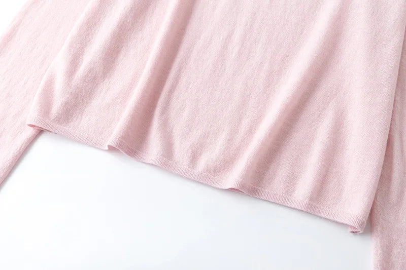 SuyaDream, Women Wool Pullovers, 5%Cashmere 92%Wool, Soft Cozy Sweaters, 2025 Fall Winter Basic Solid Knit Top